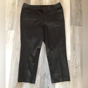 New Chocolate Brown Chaps 18W Short Length Slimming Fit Dress Pants Type 1